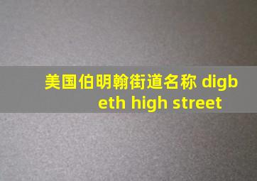 美国伯明翰街道名称 digbeth high street